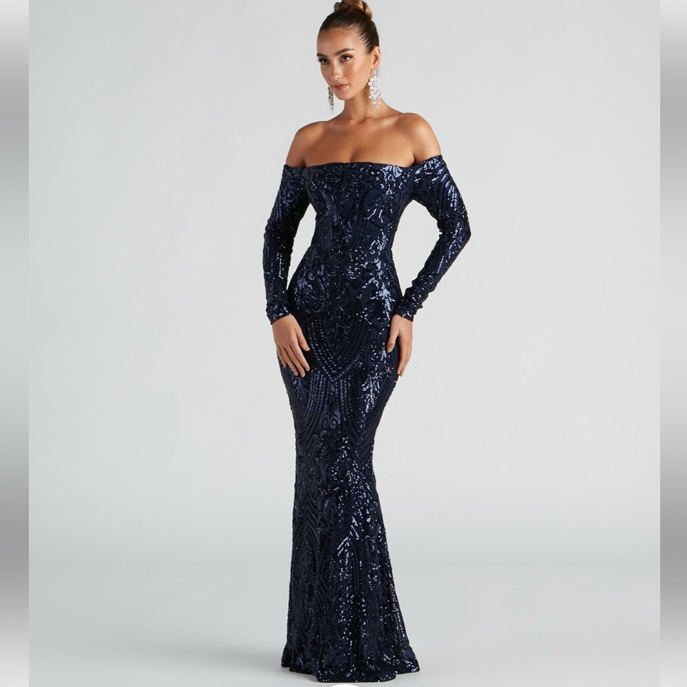 Windsor Off the Shoulder Formal Dress